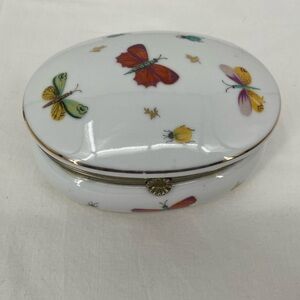 Vintage Lenwile China‎ Ardalt Japan Hand painted Box Butterflies Lady Bugs